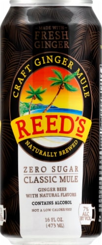 Reed's Classic Ginger Mule Ready to Drink Cocktail Zero Sugar Single Can Perspective: front