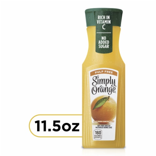 Simply Orange Original Orange Juice Pulp Free 11.5oz Bottle