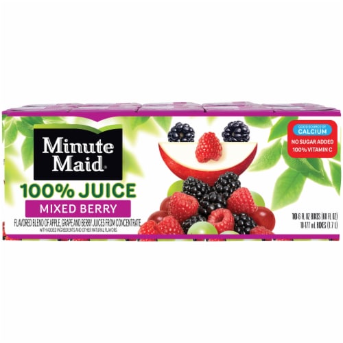 Minute Maid 100% Juice Mixed Berry Juice Boxes Perspective: front