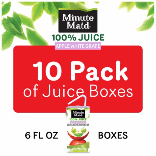 Minute Maid 100% Juice Apple White Grape Juice Boxes Perspective: front