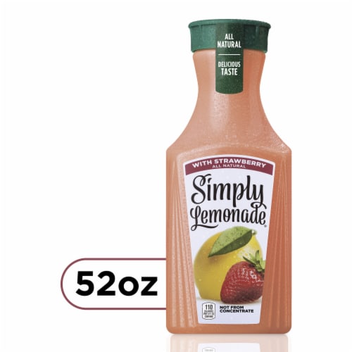 Simply Lemonade with Strawberry Fruit Juice Drink Perspective: front