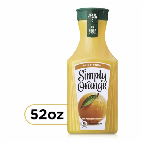 Simply Orange Pulp Free Orange All Natural Juice Perspective: front