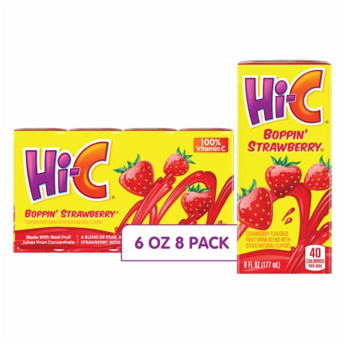 Hi-C® Boppin' Strawberry® Juice Cartons Perspective: front