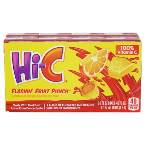 Hi-C® Flashin' Fruit Punch Juice Boxes Perspective: front