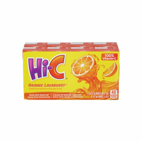 Hi-C Orange Lavaburst Juice Boxes Perspective: front