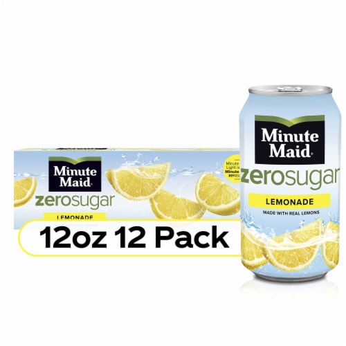 Minute Maid Zero Sugar Lemonade Fruit Juice Drink Soda Cans