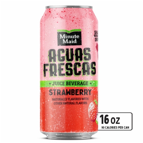 Minute Maid Aguas Frescas Naturally Flavored Strawberry Juice Drink Perspective: front
