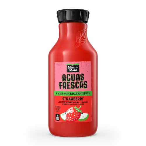 Minute Maid Aguas Frescas Naturally Flavored Strawberry Juice Drink Perspective: front