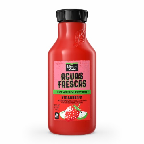 Minute Maid Aguas Frescas Naturally Flavored Strawberry Juice Drink Perspective: front