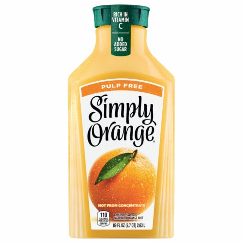 Simply Orange® Pulp Free Juice Bottle Perspective: front