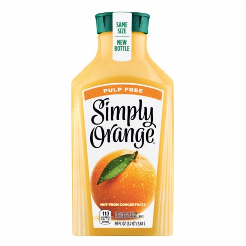 Simply Orange® Pulp Free Juice Bottle Perspective: front