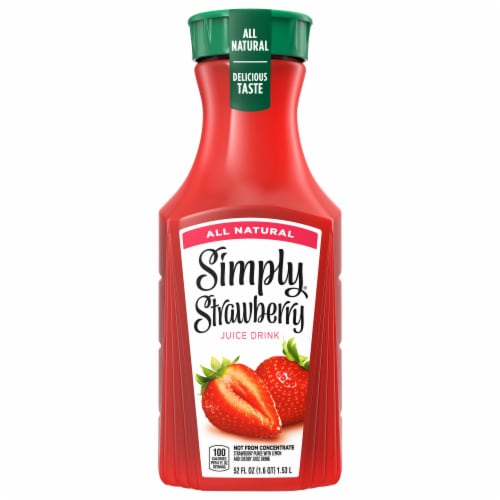 Simply® Strawberry Bottle Perspective: front