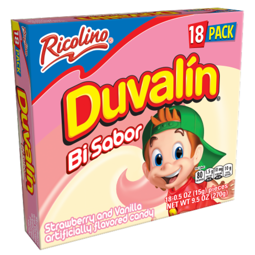 Ricolino® Duvalin Strawberry & Vanilla Flavored Candy Perspective: front
