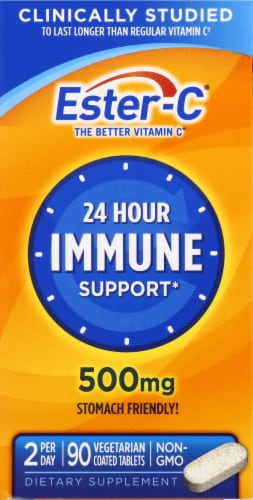 Ester-C Immune Support Tablets 500mg 90 Count Perspective: front