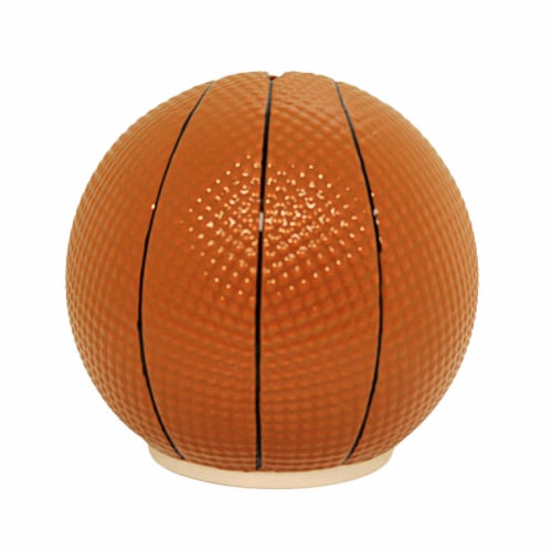 Child To Cherish Basketball Bank - One Bank 6.5 Inch, Ceramic - Sport Court Save Money 3587 Perspective: front