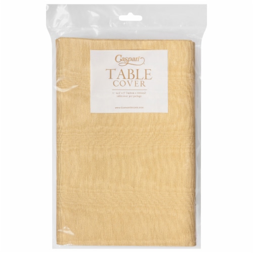 Caspari Paper Moire Table Cover - Gold Perspective: front