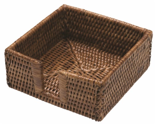 Caspari Rattan Cocktail Holder - Brown Perspective: front