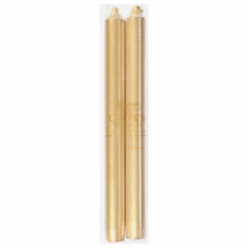 Caspari Gold Crown Duet Candles - 2 Count Perspective: front