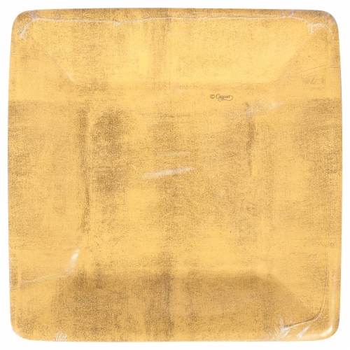Caspari Paper  Gold Leaf Ivory Salad & Dessert Plate Perspective: front