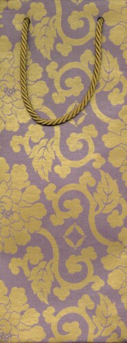 Caspari Chinese Peony Damask Bottle Gift Bag Perspective: front
