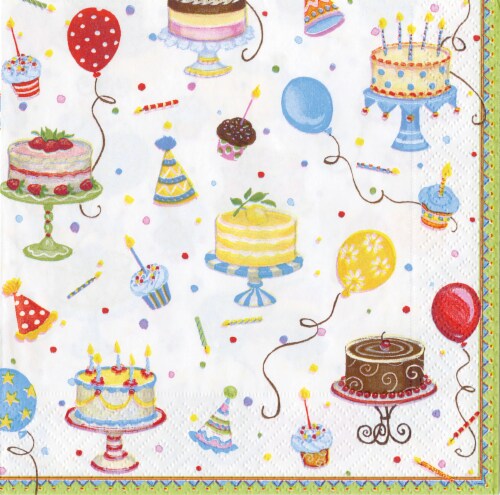 Caspari Birthday Cake Tableware Perspective: front