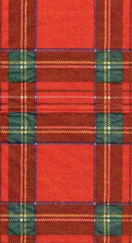 Caspari Rectangular Paper Napkins - Royal Plaid Perspective: front