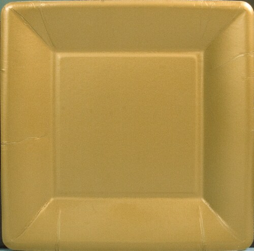 Caspari Paper Plates - Gold Perspective: front