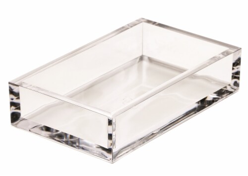 Caspari Acrylic Crystal Guest Towel Holder - Clear Perspective: front
