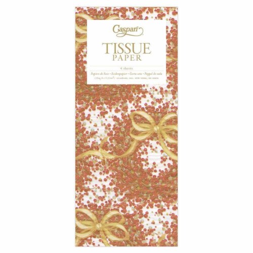 Caspari Pepper Berry Wreath Tissue Paper Perspective: front