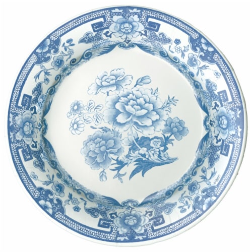 Caspari Paper Dinner Plate - Blue and White Perspective: front