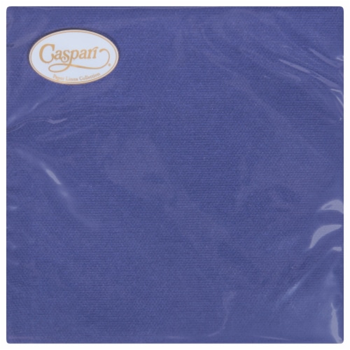 Caspari Navy Blue Paper Linen Cocktail Napkins Perspective: front