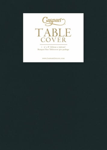 Caspari  Paper Linen Banquet Size Table Cover Black Perspective: front