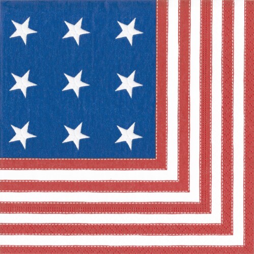 Caspari Paper Luncheon Napkin - Star Spangled Perspective: front