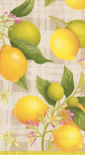 Caspari Citron Guest Paper Towel Napkins Perspective: front