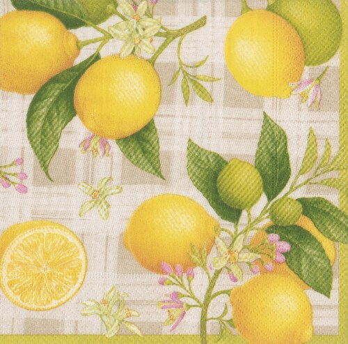 Caspari Paper Luncheon Napkin - Citron Perspective: front