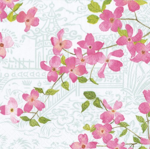Caspari Blossoming Branches Paper Luncheon Napkins Perspective: front