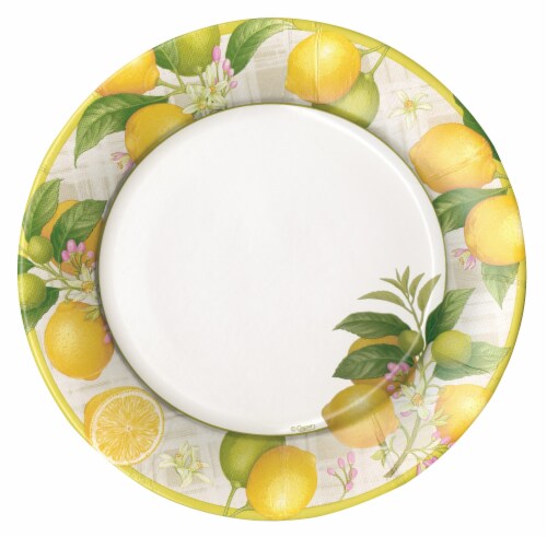 Caspari Paper Dinner Plates - Citron, 8 pk - Fred Meyer