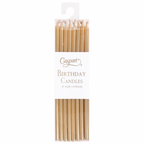 Caspari Gold Slim Birthday Candles Perspective: front