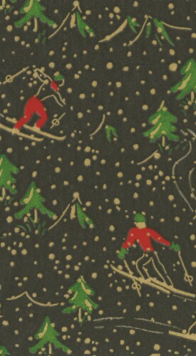 Caspari Winter Sports Paper Guest Towel Napkins - Black Perspective: front