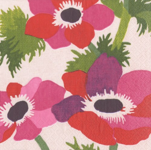 Caspari Poiret Floral Ivory Paper Napkins Perspective: front