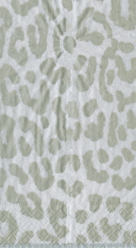 Caspari Zanzibar Paper Guest Towel Napkins - Silver Perspective: front