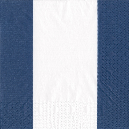 Caspari Navy Bandol Stripe Paper Napkins Perspective: front