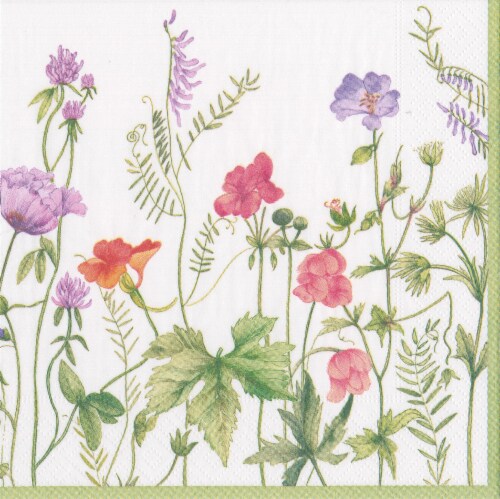 Caspari French Floral Paper Luncheon Napkins Perspective: front