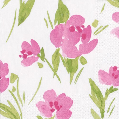 Caspari Fuchsia Garden Party Paper Napkins Perspective: front