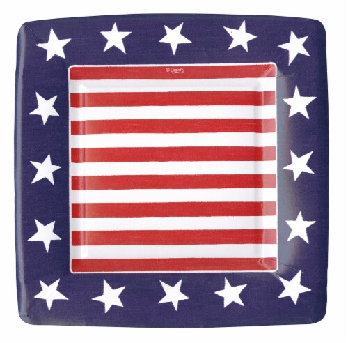 Caspari Stars & Stripes Salad Plate Perspective: front