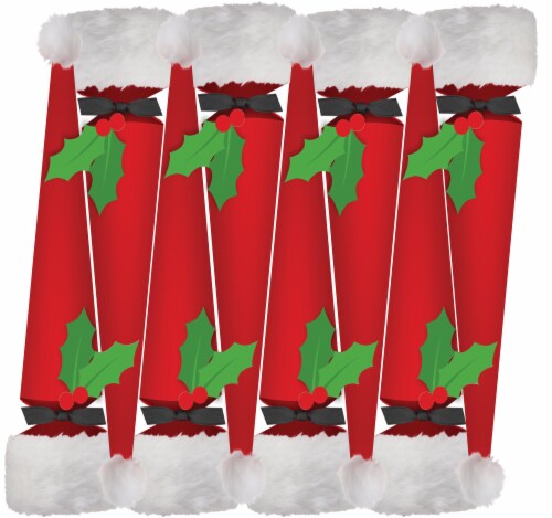 Caspari Santa Hat Christmas Crackers Perspective: front