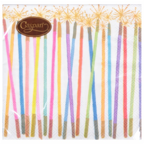 Caspari Candles Paper Cocktail Napkins Perspective: front