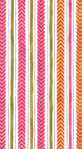 Caspari Carmen Stripe Paper Guest Towels - Fuchsia Perspective: front