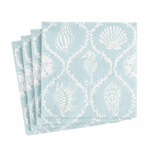 Caspari Paper Napkins - Seychelles Aqua Perspective: front