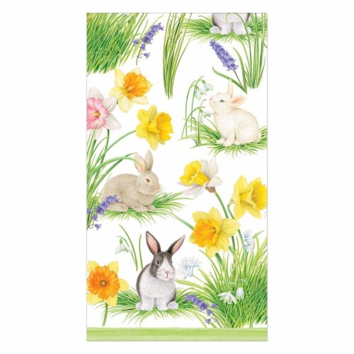 Caspari Bunnies & Daffodil Napkins Perspective: front